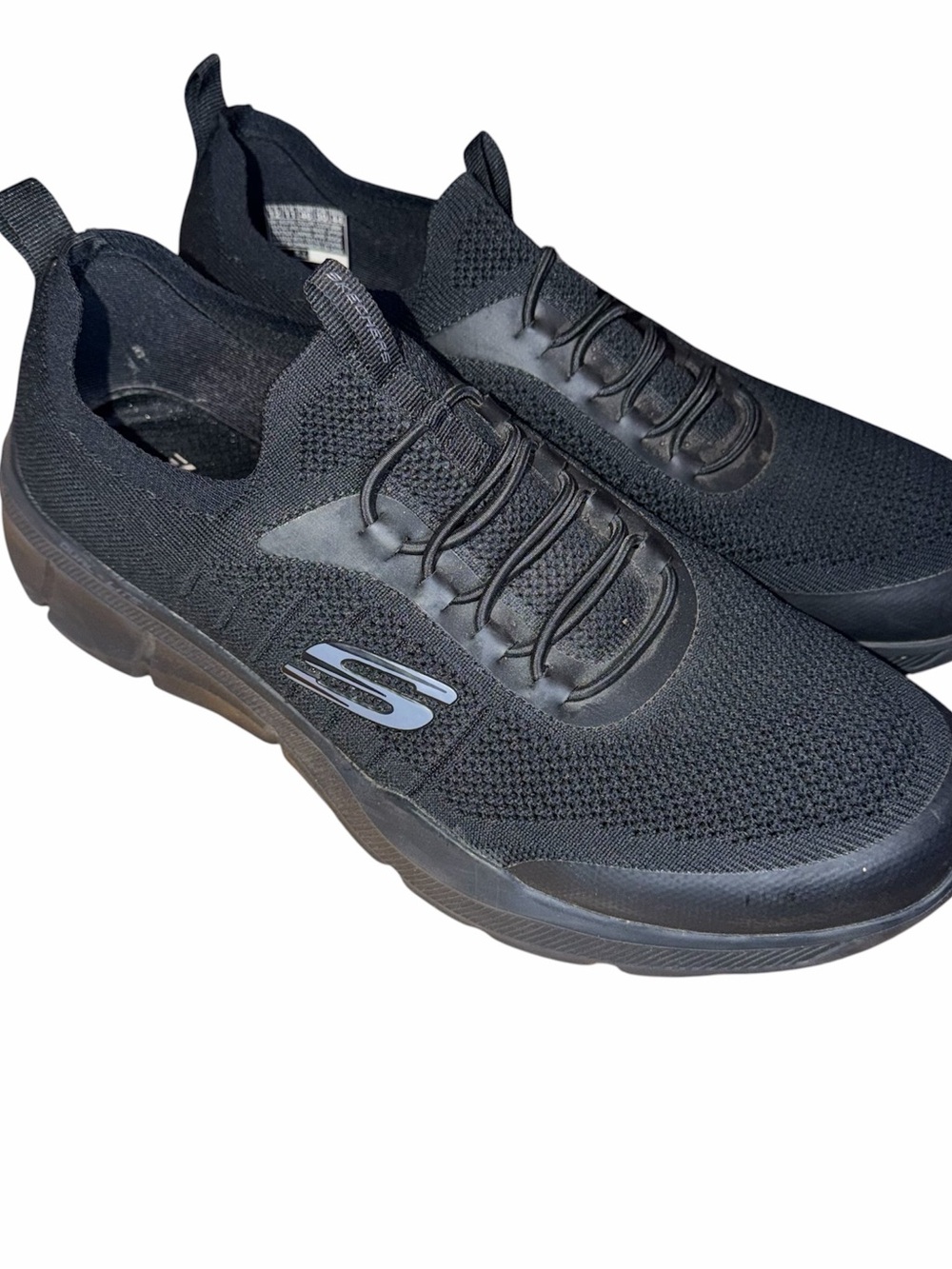 Skechers Memory Foam Black Slip-On Bungee Laces Athletic Sneakers Men’s Size 12